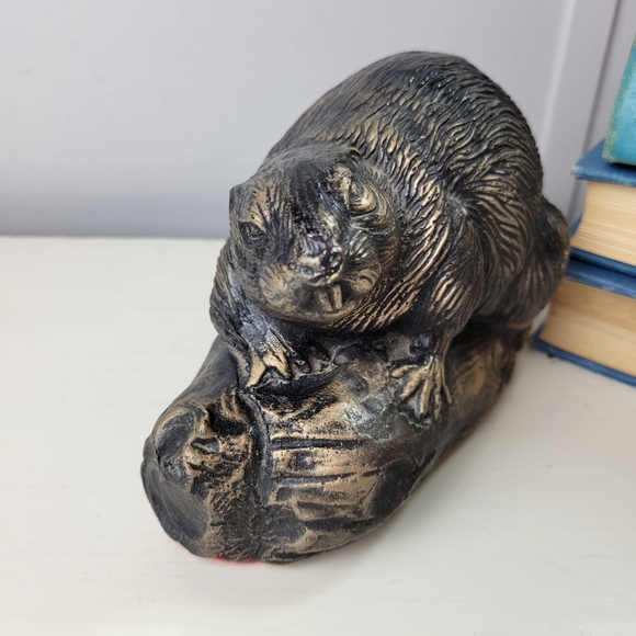Mid-Century Modern Canadian Beaver Scupture Vintage Ceramic 6" - Picture 3 of 15